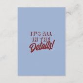 Carte D'accompagnement Retro Deep Red Blue Funky Modern Wedding Details   (Dos)