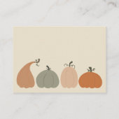 Carte D'accompagnement Retro Fall chic Citrouille Baby shower Déchets Raf (Dos)