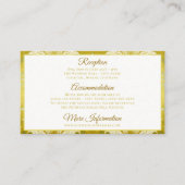 Carte D'accompagnement Retro Gold Green Mariage damassé (Devant)