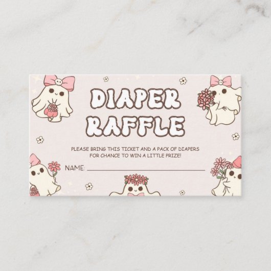 Carte D'accompagnement Retro Halloween Baby shower Déchets Raffle (Devant)