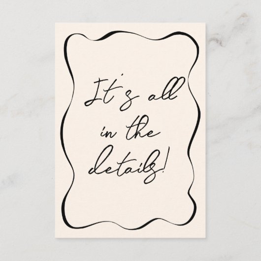 Carte D'accompagnement Retro Hand Drawn Fun Fun Joli Mariage Détails (Dos)