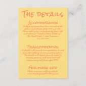 Carte D'accompagnement Retro Hand Written Pastel Colorful Wedding Details (Devant)