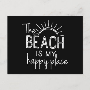 Carte D'accompagnement Retro La Plage est Mon Happy Place Funny Summer Be