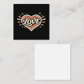 Carte D'accompagnement Retro Love Heart Valentine Classic (Devant / Derrière)