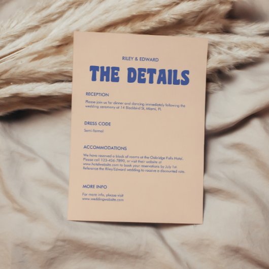 Carte D'accompagnement Retro Modern Bold Typographie Mariage Détails