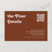 Carte D'accompagnement Retro Moderne Chic Checker en terre cuite Détails  (Devant)