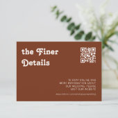 Carte D'accompagnement Retro Moderne Chic Checker en terre cuite Détails  (Debout devant)