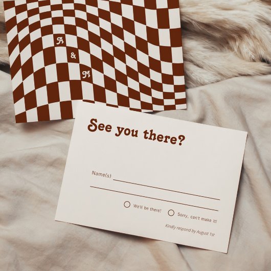 Carte D'accompagnement Retro Moderne Chic en terre cuite Checker RSVP