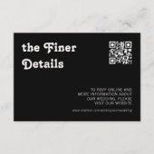 Carte D'accompagnement Retro Moderne Chic noir Checker Détails (Devant)