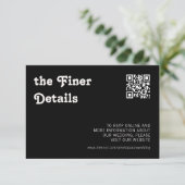 Carte D'accompagnement Retro Moderne Chic noir Checker Détails (Debout devant)