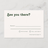 Carte D'accompagnement Retro moderne Dark Green Checker RSVP (Devant)