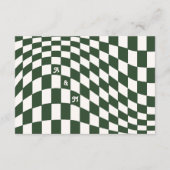 Carte D'accompagnement Retro moderne Dark Green Checker RSVP (Dos)