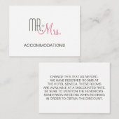 Carte D'accompagnement Rétro Moderne Hébergement Mariage (Devant / Derrière)