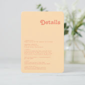 Carte D'accompagnement Rétro moderne | Orange Crem Details Arêtes Arrondi (Debout devant)