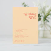 Carte D'accompagnement Rétro moderne | Orange Crème Mariage Wishing well (Debout devant)