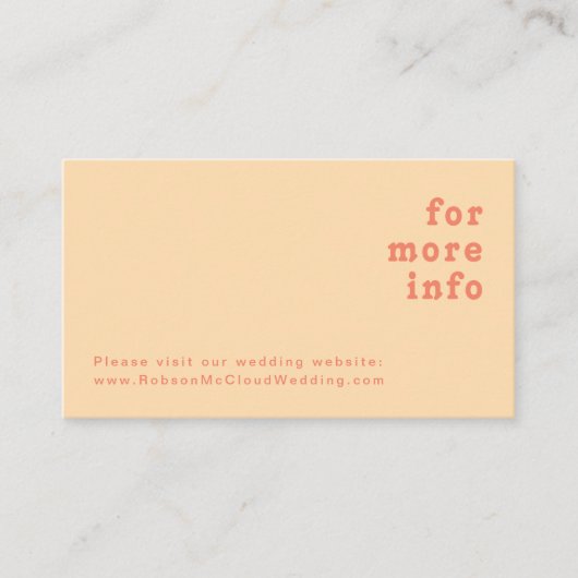 Carte D'accompagnement Rétro moderne | Site Mariage Orange Cream (Devant)