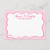 Carte D'accompagnement Retro neon rose script conseils souhaits graduatio (Devant)