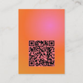 Carte D'accompagnement Retro Orange Pink Gradient Wedding QR Code RSVP (Dos)