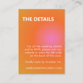 Carte D'accompagnement Retro Orange Pink Gradient Wedding QR Code RSVP (Devant)
