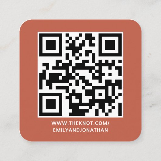 Carte D'accompagnement Rétro rose et Terracotta mariage RSVP Qr Code (Dos)