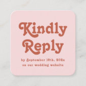 Carte D'accompagnement Rétro rose et Terracotta mariage RSVP Qr Code (Devant)