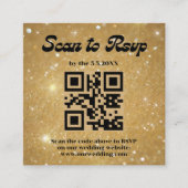 Carte D'accompagnement retro script or rsvp qr code mariage photo (Devant)