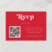 Carte D'accompagnement Retro Script & Photo personnalisée QR Code Mariage (Devant)