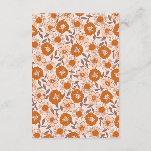 Carte D'accompagnement Retro Seventies Boho Détails du Mariage (Dos)