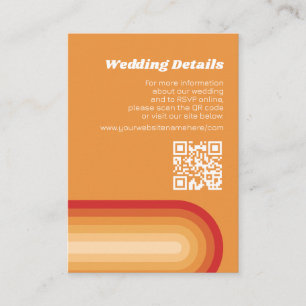 Carte D'accompagnement Retro Stripes - Terra Cotta Sunset Mariage moderne