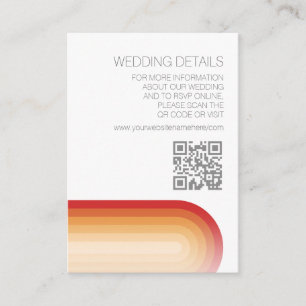 Carte D'accompagnement Retro Stripes - Terra Cotta Sunset Mariage moderne