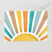 Carte D'accompagnement Retro Sunshine Boho Sun Baby Boy Diaper Raffle (Dos)