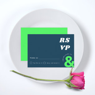 Carte D'accompagnement Retro Super Bold Ampersand amusant Jouer Mariage
