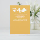 Carte D'accompagnement Retro Super les années 70 mignon Mariage jaune (Debout devant)