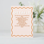 Carte D'accompagnement Retro Super Squiggle Wavy Terracotta Mariage (Debout devant)