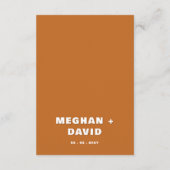 Carte D'accompagnement Retro Super Squiggle Wavy Terracotta Mariage (Dos)