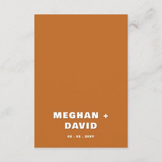 Carte D'accompagnement Retro Super Squiggle Wavy Terracotta Mariage (Dos)