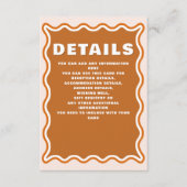 Carte D'accompagnement Retro Super Squiggle Wavy Terracotta Mariage (Devant)