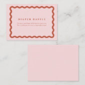 Carte D'accompagnement Retro Terracotta & Baby shower rose Rebasse Raffle (Devant / Derrière)