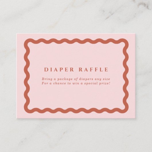 Carte D'accompagnement Retro Terracotta & Baby shower rose Rebasse Raffle (Devant)