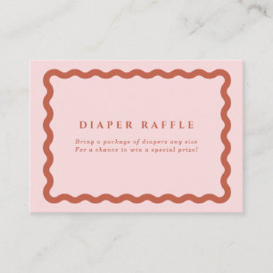 Carte D'accompagnement Retro Terracotta & Baby shower rose Rebasse Raffle