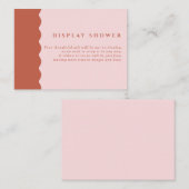 Carte D'accompagnement Retro Terracotta & Pink Wavy Display Douche (Devant / Derrière)