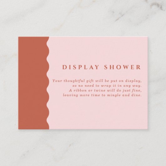 Carte D'accompagnement Retro Terracotta & Pink Wavy Display Douche (Devant)