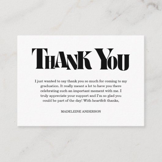 Carte D'accompagnement Retro Thank You Graduation Black Checkerboard (Devant)