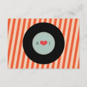 Carte D'accompagnement Retro Vinyl Record Orange Sky Blue Mariage Inserti