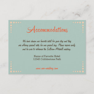 Carte D'accompagnement Retro Vinyl Record Sky Blue Mariage Hébergements