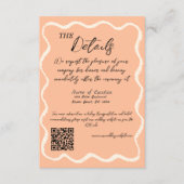 Carte D'accompagnement Retro Wavy Peach Détails du Mariage manuscrit (Devant)