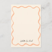 Carte D'accompagnement Retro Wavy Peach Détails du Mariage manuscrit (Dos)