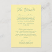 Carte D'accompagnement Retro Yellow manuscrit Whimsal Détails du Mariage (Devant)