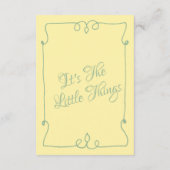 Carte D'accompagnement Retro Yellow manuscrit Whimsal Détails du Mariage (Dos)