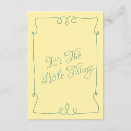 Carte D'accompagnement Retro Yellow manuscrit Whimsal Détails du Mariage (Dos)